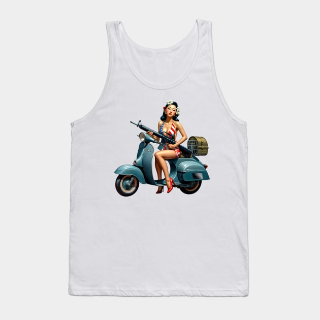 Scooter Girl Tank Top by Rawlifegraphic